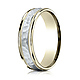 6mm 14k Two-Tone Hammered Benchmark Wedding Band thumb 0