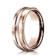 7.5mm 14K Rose Gold Satin Finished Center Cut Benchmark Wedding Band thumb 0