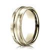 7.5mm 14K Yellow Gold Satin Finished Center Cut Benchmark Wedding Band