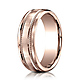 7.5mm 14K Rose Gold Rope Benchmark Wedding Ring with Satin Finish thumb 0