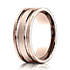 8mm 14K Rose Gold Parallel Grooves Benchmark Wedding Band thumb 0