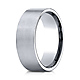 8mm 14K White Gold Satin Finish Benchmark Wedding Band thumb 0