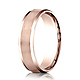 6mm 14K Rose Gold Beveled Edge Satin Finished Benchmark Wedding Band thumb 0