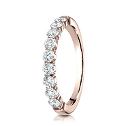 3mm 9-Stone Round Diamond Wedding Band by Benchmark in Solid 14K Rose Gold 0.72ctw