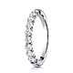 3mm 14K White Gold 9 Stone Benchmark Diamond Wedding Band .72ctw thumb 0