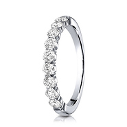 3mm 14K White Gold 9 Stone Benchmark Diamond Wedding Band .72ctw