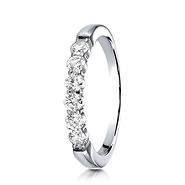 3mm 14K White Gold High Polish 6 Stone Benchmark Diamond Ring .48 ctw