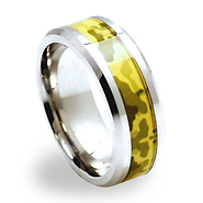 8mm Cobalt Desert Storm Green Camo Ring