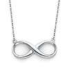 Classic Floating Infinity Pendant 14K White Gold Necklace