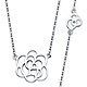 Romantic Floating Rose Charm Necklace in 14K White Gold thumb 0