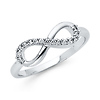 Semi-Lined CZ Sterling Silver Infinity Ring