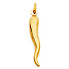 Large Cornicello Italian Horn Pendant - 14K Yellow Gold