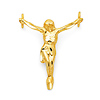 Small Floating Jesus Body Crucifix Pendant in 14K Yellow Gold