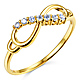 Sparkling Semi-Lined CZ Infinity Ring in  14K Yellow Gold thumb 0