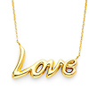 Floating Love Charm Hollow Necklace in 14K Yellow Gold