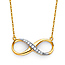 Floating Semi-Lined CZ Infinity Necklace - 14K Yellow Gold