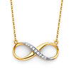 Floating Semi-Lined CZ Infinity Necklace - 14K Yellow Gold