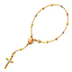 3mm Moon-Cut Bead Our Lady of Guadalupe Rosary Bracelet in 14K TriGold thumb 0