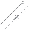 CZ-Filled Sideways Cross Charm Bracelet in 14K White Gold