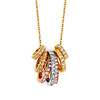 14K TriGold Stackable CZ Eternity Charm Necklace