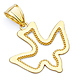 Open Cut Milgrain Dove Charm Pendant in 14K Yellow Gold thumb 0