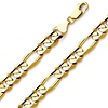 9mm 14K Yellow Gold Men's Figaro Link Chain Necklace 22-26in