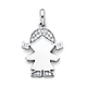 CZ Pigtails Little Girl Charm Pendant in 14K White Gold - Petite thumb 0