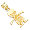 It's a Boy Charm Pendant in 14K Yellow Gold - Petite