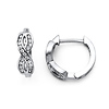 CZ Filled Infinity Huggie Hoop Earrings - 14K White Gold