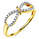 Flourish Round Cubic Zirconia Infinity Ring in Two-Tone 14K Yellow Gold - Women thumb 0