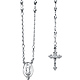3mm Mirrorball Bead Our Lady of Guadalupe Rosary Necklace in Sterling Silver with Budded Crucifix 26in thumb 0