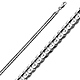 3mm 18K White Gold Concave Curb Cuban Link Chain Necklace 16-30in thumb 0