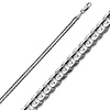 3mm 14K White Gold Concave Curb Cuban Link Chain Necklace 16-30in