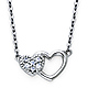 Mother Child Double Heart CZ Pendant in 14K White Gold thumb 0