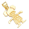 It's a Girl Charm Pendant in 14K Yellow Gold - Petite