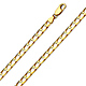 4mm 14K Yellow Gold Solid Men's Square Curb Link Chain Bracelet 8in thumb 0