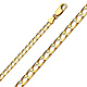 3.5mm 14K Yellow Gold Square Curb Cuban Link Chain Bracelet 7.5in thumb 0