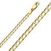 3.5mm 14K Yellow Gold Square Curb Cuban Link Chain Bracelet 7.5in