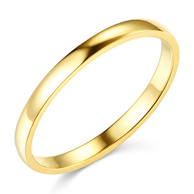 2mm Classic Light Dome Wedding Band - 14K Yellow Gold