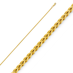 1.7mm 14K Yellow Gold Solid Flat Square Franco Chain Necklace 16 24inch GoldenMine