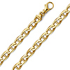 6.5mm 14K Yellow Gold Solid Men's Fancy Handmade Mariner Chain Bracelet 8.5in