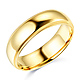 6mm Classic Light Dome Milgrain Wedding Band - 14K Yellow Gold thumb 0