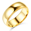 7mm Classic Light Dome Milgrain Men's Wedding Band - 14K Yellow Gold