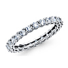 2.7mm Round Cubic Zirconia Eternity Ring Wedding Band in 14K White Gold