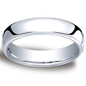 5.5mm Euro Comfort-Fit Flat Classic Wedding Band - 14K, 18K White Gold