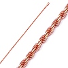 1mm 14K Rose Gold Diamond-Cut Gold Rope Chain Necklace 16-20in