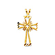 Small Diamond-Cut Open Starburst Cross Pendant in 14K Yellow Gold thumb 0