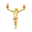 Medium Floating Jesus Body Crucifix Pendant in 14K Two-Tone Gold