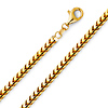 4.25mm 14K Yellow Gold Solid Men's Square Franco Chain Necklace 20-30in