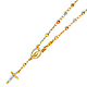 4mm Moon-Cut Bead Our Lady of Guadalupe Rosary Bracelet in 14K TriGold thumb 0